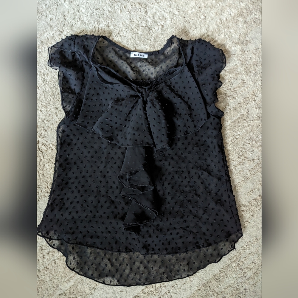Jun&Min Sheer Dot Top